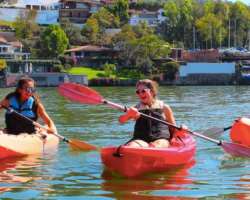 Some visitors love to go on a kayaks ride in a small river located in the park.